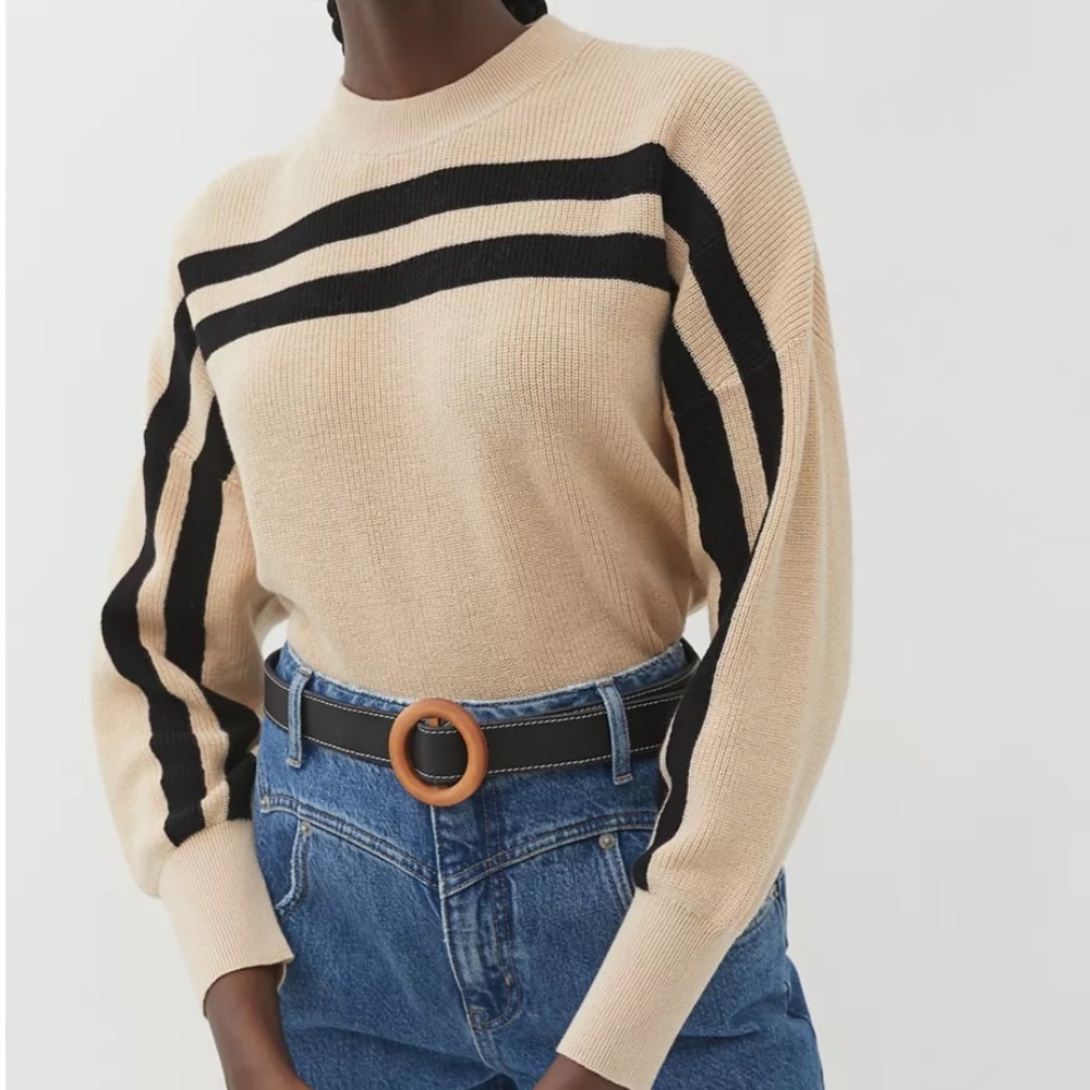 The Fifth Label Spur Tan Striped Knit Sweater